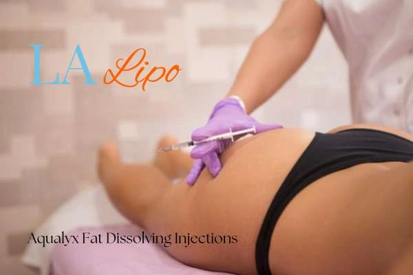 Woman having fat dissolving injections Solihull Lodge on thighs