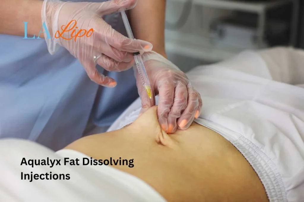 woman having fat dissolving injections Solihull Lodge in the stomach