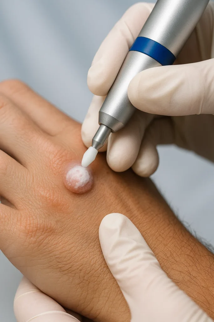 example of wart removal Solihull Lodge using cryopen